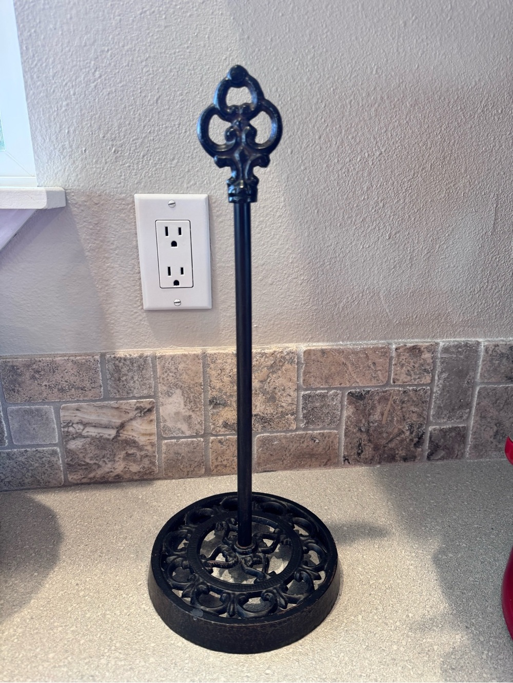 Southern Living At Home Black Cast Iron Paper Towel Holder